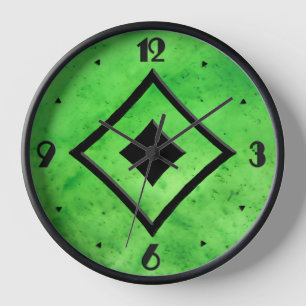 Gem Stone Pattern, Limettengrüne Jade & Black Onyx Uhr