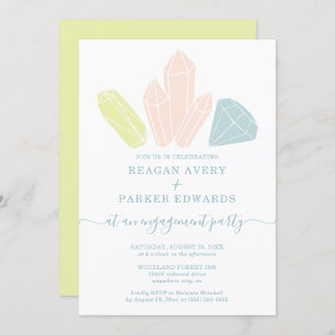 Gem Stones Elegante Pastel Engagement Party Einladung
