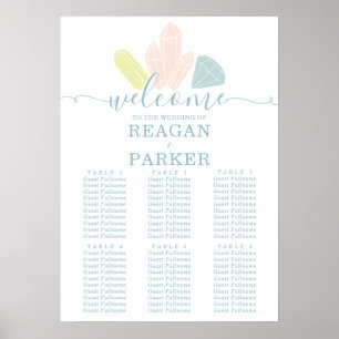Gem Stones Elegante Pastel Hochzeitssortierung Poster
