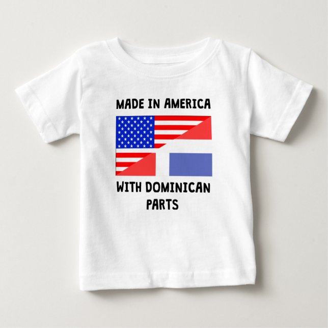 Gemacht auf Amerikaner mit dominikanischen Teilen Baby T-shirt (Vorderseite)