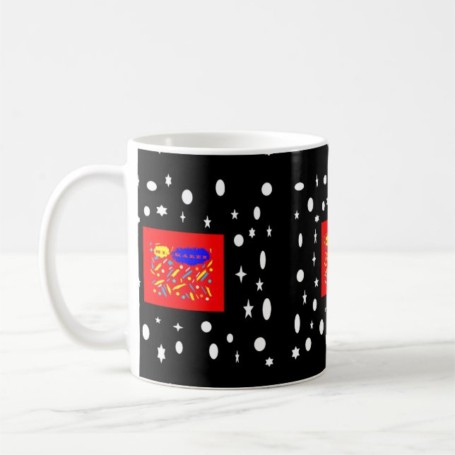 GEMACHT FÜR KAREN RED UND SCHWARZ-WEISS NAMENS KAFFEETASSE (Links)
