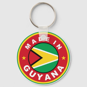 gemacht im Guyana-Landesflaggeproduktaufkleber Schlüsselanhänger