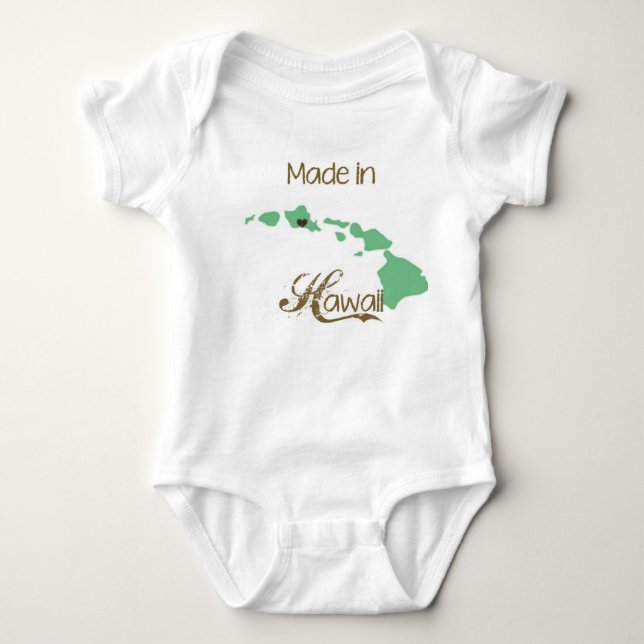 Gemacht im Hawaii-Baby-Shirt Baby Strampler (Vorderseite)