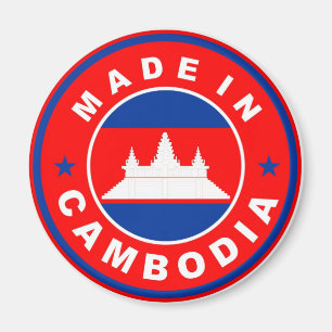 gemacht im Kambodscha-Landesflaggeproduktaufkleber Magnet