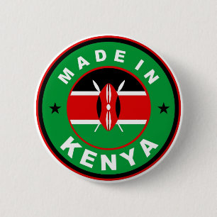 gemacht im Kenia-Landesflaggeproduktaufkleber rund Button