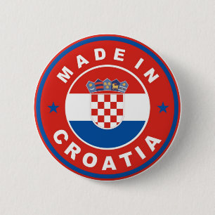 gemacht im Kroatien-Landesflaggeproduktaufkleber Button