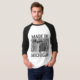 Gemacht im Michigan-Barcoderaglan-T-Shirt T-Shirt