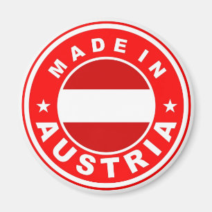 gemacht im Österreich-Landesflaggeaufkleber Magnet