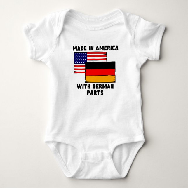 Gemacht in Amerika mit deutschen Teilen Baby Strampler (Vorderseite)