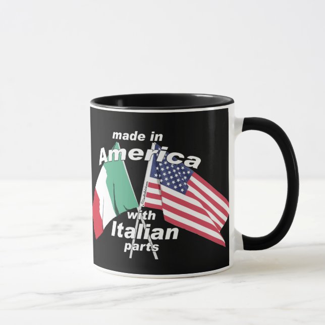 Gemacht in Amerika mit italienischen Teilen Tasse (Rechts)