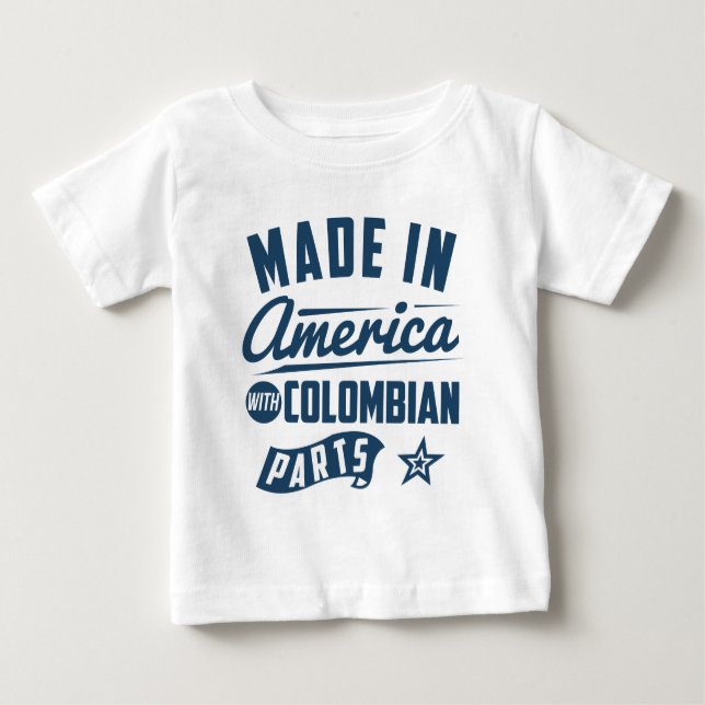 Gemacht in Amerika mit kolumbianischen Teilen Baby T-shirt (Vorderseite)