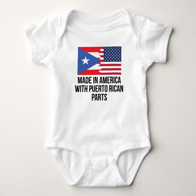 Gemacht in Amerika mit puertorikanischen Teilen Baby Strampler (Vorderseite)