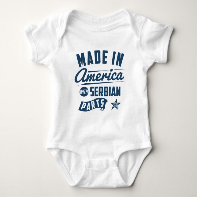 Gemacht in Amerika mit serbischen Teilen Baby Strampler (Vorderseite)