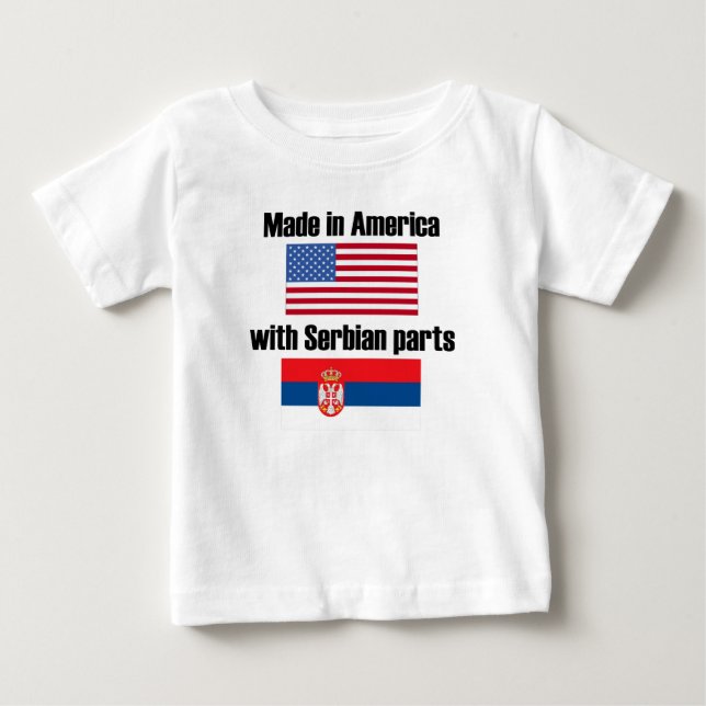 Gemacht in Amerika mit serbischen Teilen Baby T-shirt (Vorderseite)