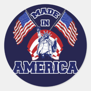 GEMACHT IN AMERIKA RUNDER AUFKLEBER