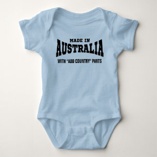 Gemacht in Australien mit "addieren Sie Baby Strampler