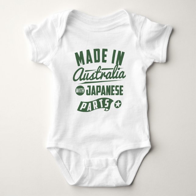 Gemacht in Australien mit japanischen Teilen Baby Strampler (Vorderseite)