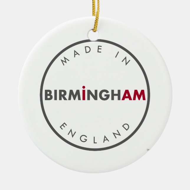 Gemacht in Birmingham-Verzierung Keramik Ornament (Vorne)