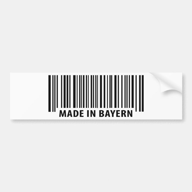 gemacht in der Bayern-Barcodeikone Autoaufkleber (Vorne)