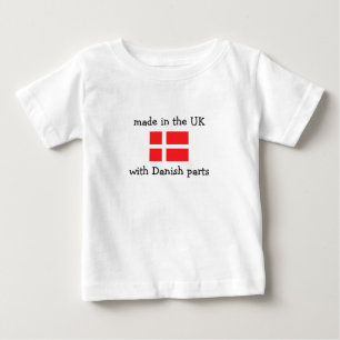 gemacht in Großbritannien mit dänischen Teilen Baby T-shirt