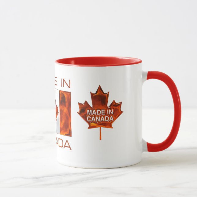 GEMACHT IN KANADA 3D Leaf & Flag Tasse (Rechts)