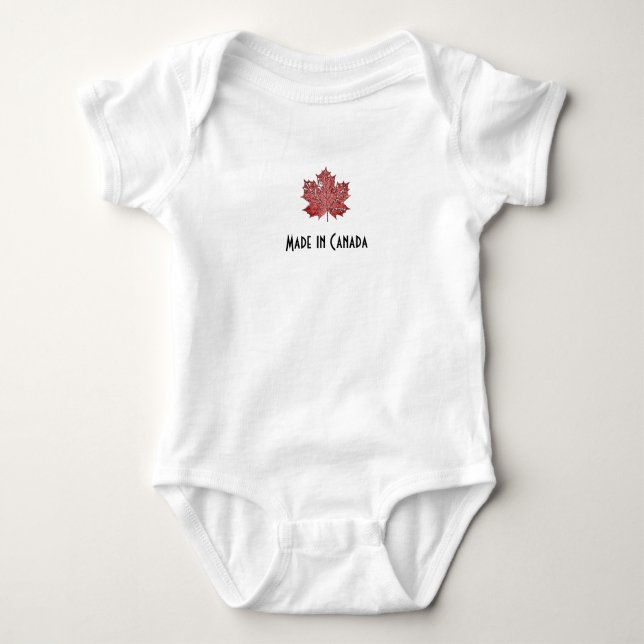 Gemacht in Kanada, Ahornblattbodysuit Baby Strampler (Vorderseite)
