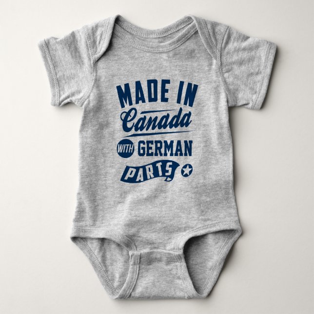 Gemacht in Kanada mit deutschen Teilen Baby Strampler (Vorderseite)