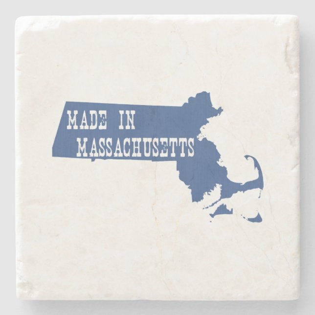 Gemacht in Massachusetts Steinuntersetzer (Vorderseite)