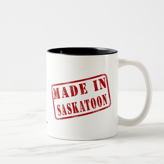 Gemacht in Saskatoon Zweifarbige Tasse (Rechts)
