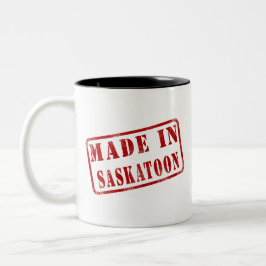 Gemacht in Saskatoon Zweifarbige Tasse