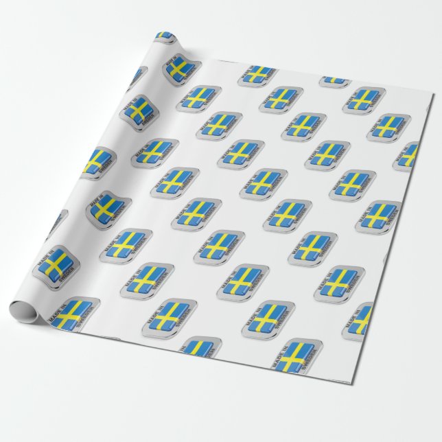 Gemacht in Schweden Geschenkpapier (Ungerollt)
