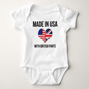 Gemacht in USA mit britischen Teilen Baby Strampler