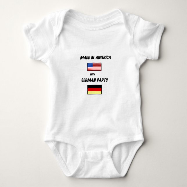GEMACHT IN USA MIT DEUTSCHEN TEILEN BABY STRAMPLER (Vorderseite)