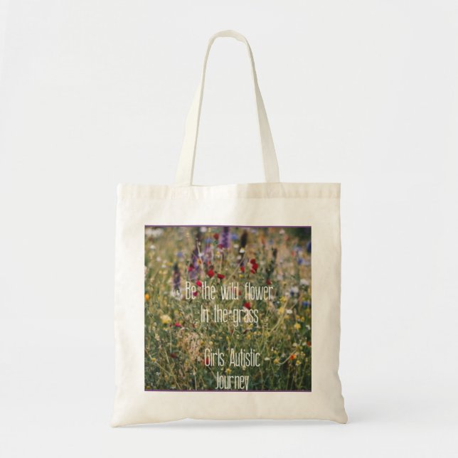 Gemacht mit Güte, eine Autismusbewusstseinstasche Tragetasche (Vorne)