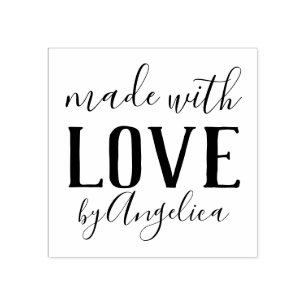 Gemacht mit Liebe-Skript personalisiert Gummistempel