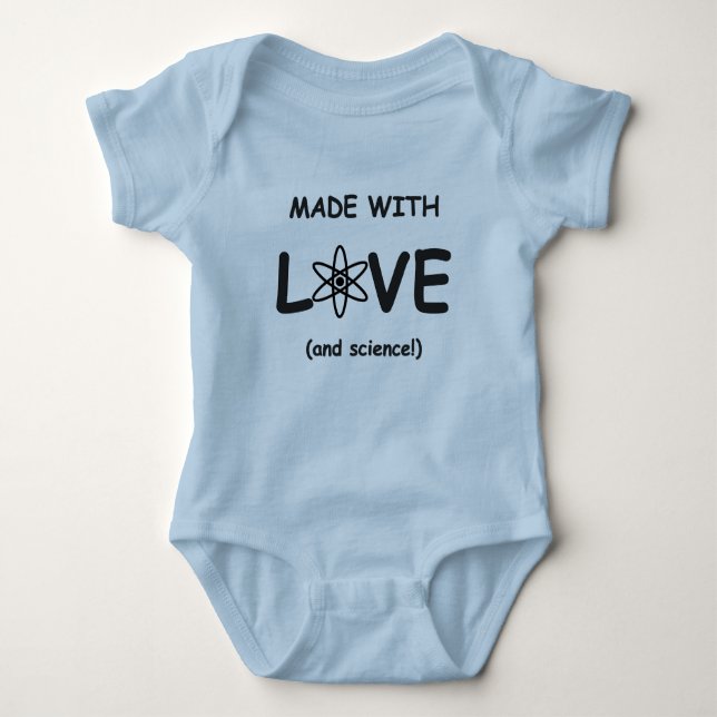 Gemacht mit Liebe-(und Wissenschaft) Baby-Bodysuit Baby Strampler (Vorderseite)