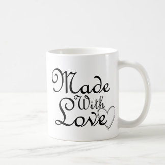 Gemacht mit Liebe-Weiß-Herzen Tasse