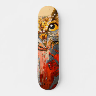 Gemälde, abstrakter Hintergrund in Rot, Gold Skateboard