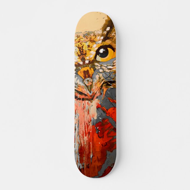 Gemälde, abstrakter Hintergrund in Rot, Gold Skateboard (Vorne)