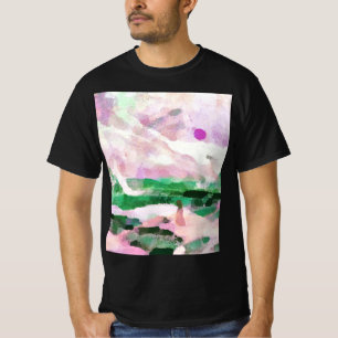 Gemälde an der Küste und an den Bergen - grün T-Shirt