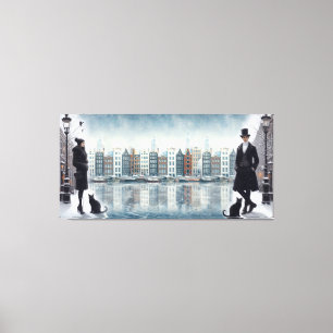 Gemälde aus Amsterdam und moderne Modellen Leinwanddruck