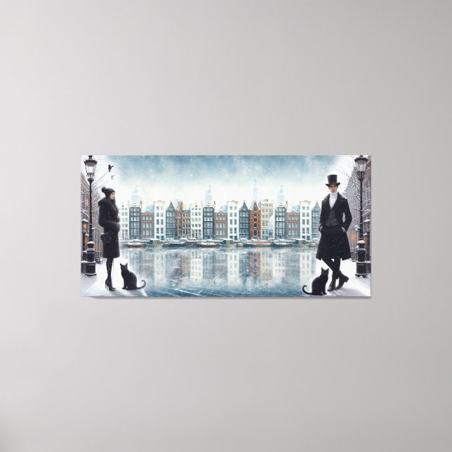 Gemälde aus Amsterdam und moderne Modellen Leinwanddruck (Vorderseite)