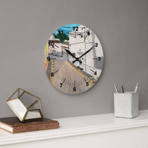 Gemälde Calle Cabanilles von Alfred Fox Große Wanduhr