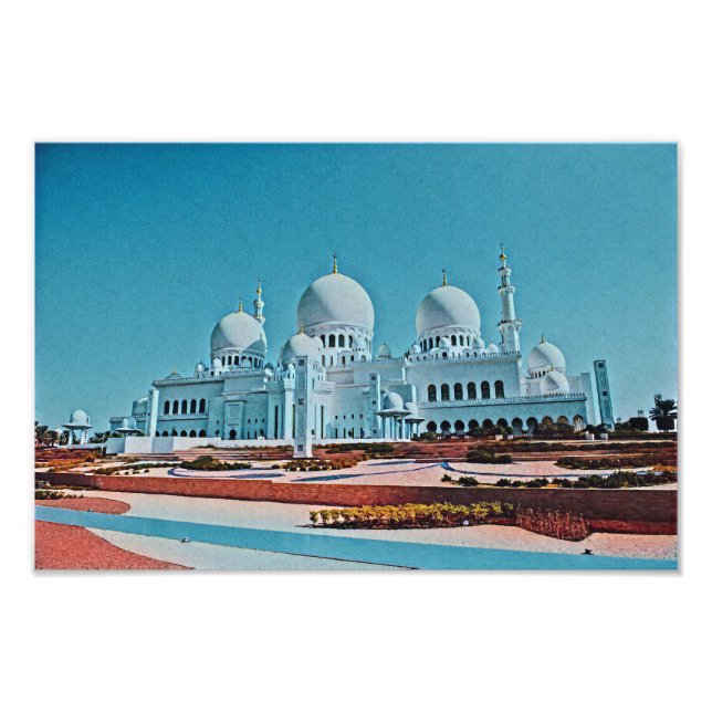 Gemälde der Abu Dhabi Moschee Fotodruck (Vorne)