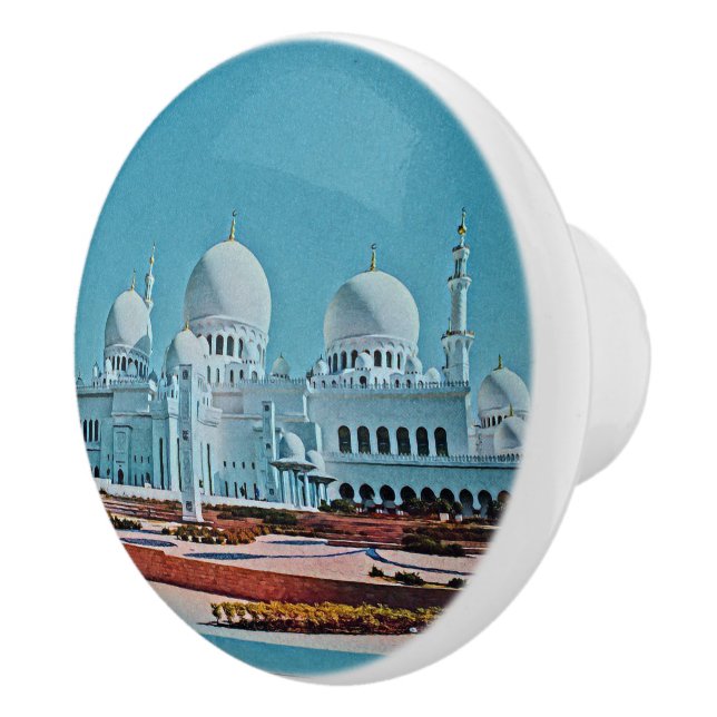 Gemälde der Abu Dhabi Moschee Keramikknauf (Rechts)