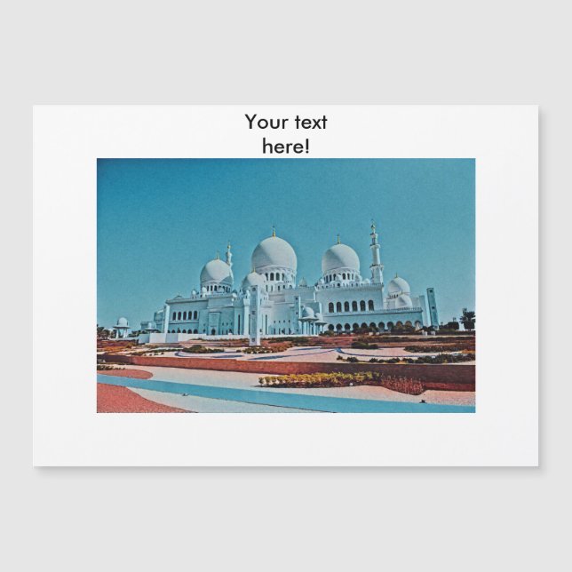 Gemälde der Abu Dhabi Moschee Magnetkarte (Vorderseite)