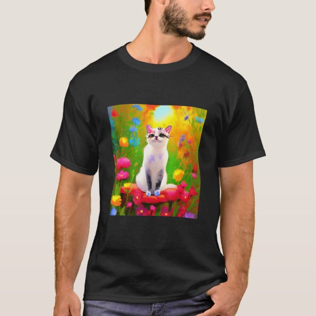 Gemälde der affektierten Kitty-Katze T-Shirt (Vorderseite)
