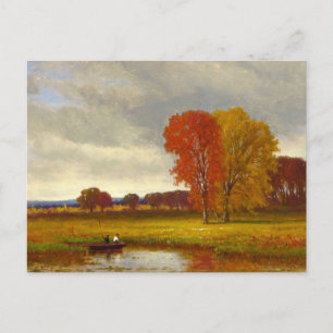 Gemälde der Bäume im Herbst Postkarte