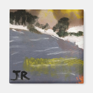 Gemälde der Wintersachtszene mit Jamimagnet Magnet