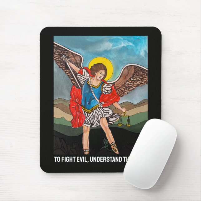 Gemälde des Erzengels Michael von Alfred Fox Mousepad (Mit Mouse)